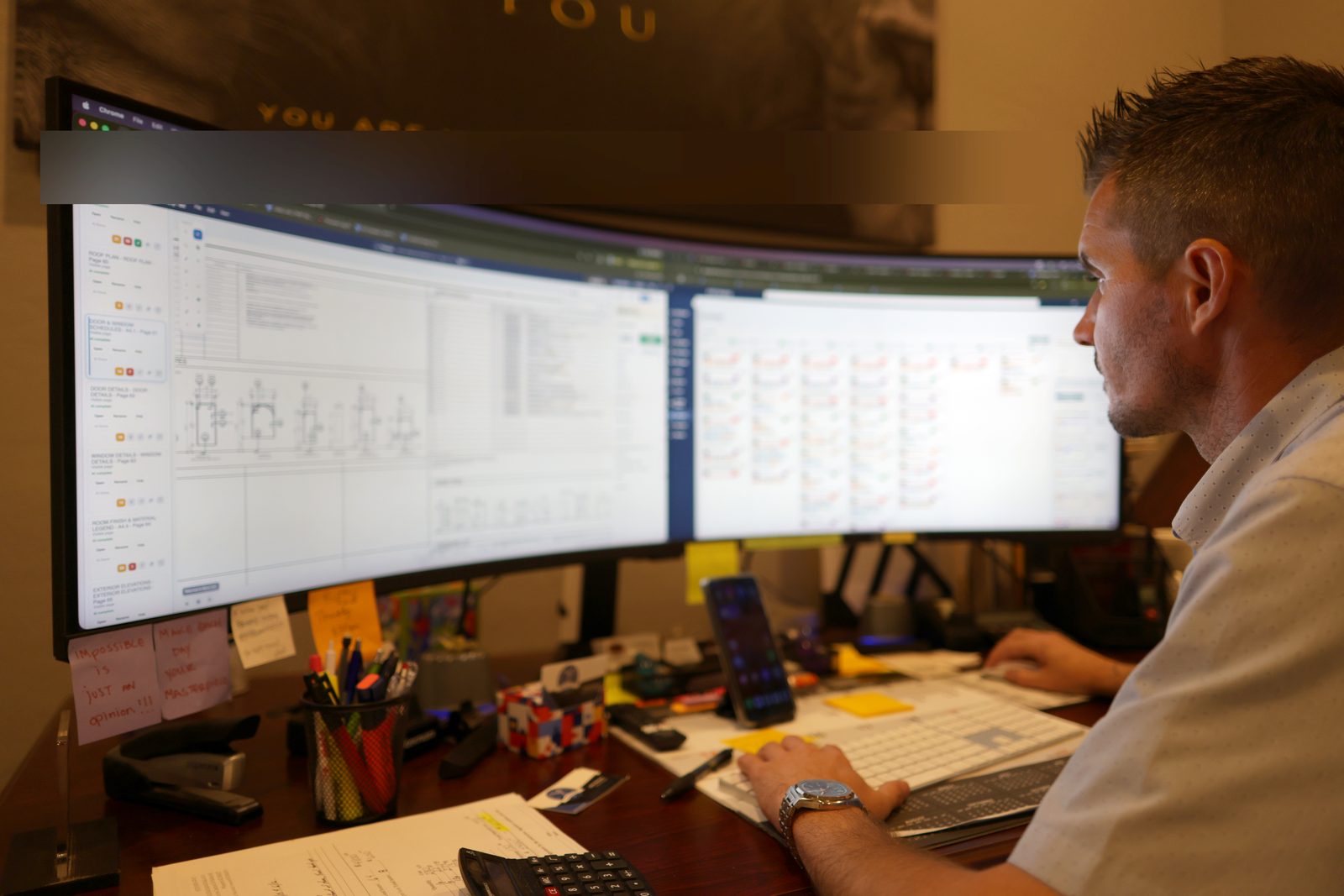 Estimator running PHP's custom Takeoff and scheduling system